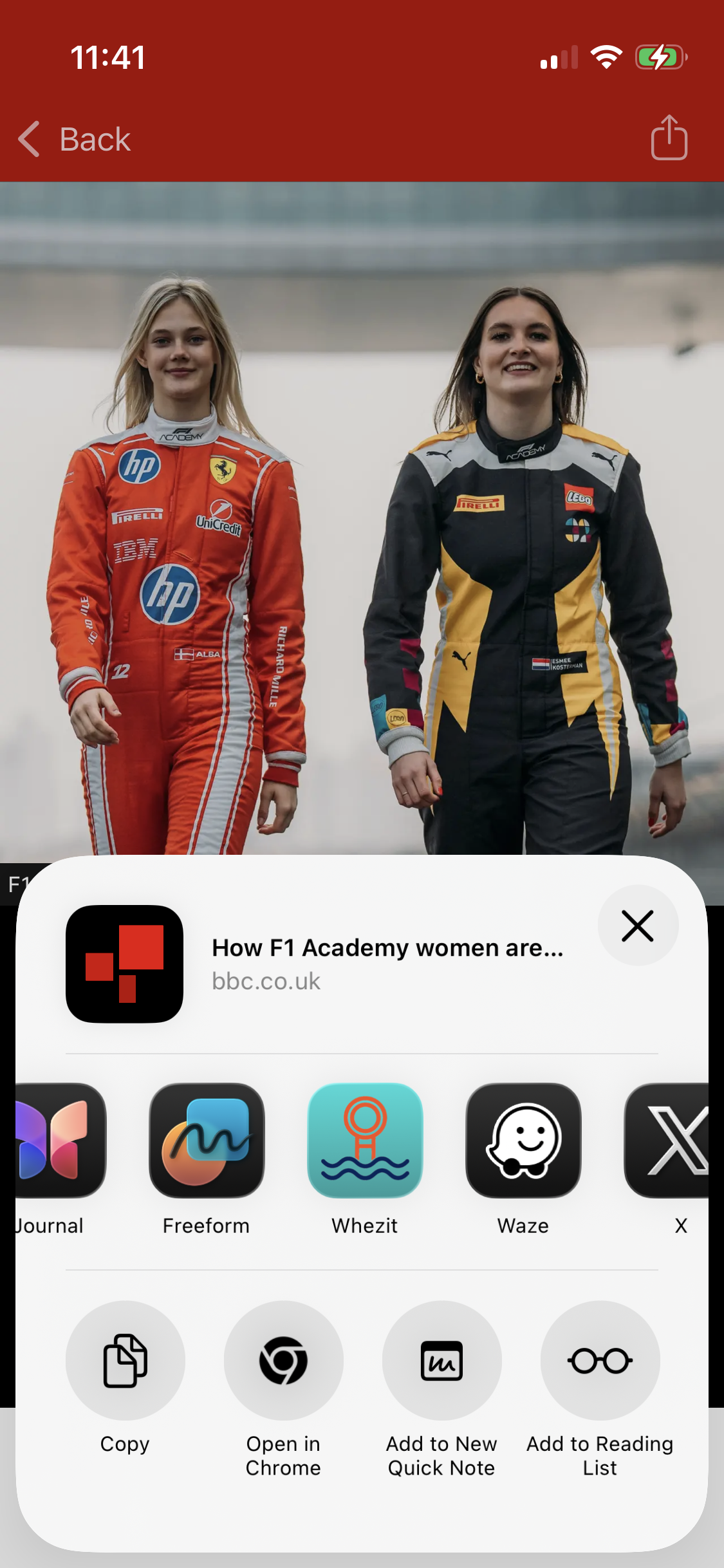 Whezit share screenshot